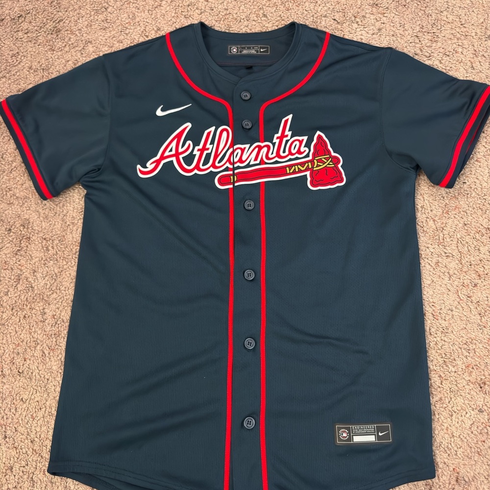 Nike Kids Navy Atlanta Braves Acuna Jersey
